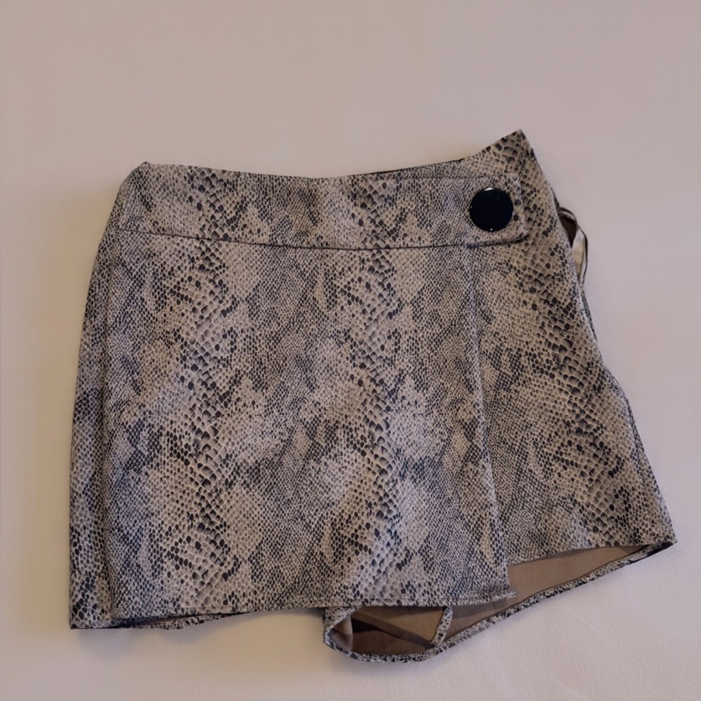 Zara Basic Snake Print Skort - image 1
